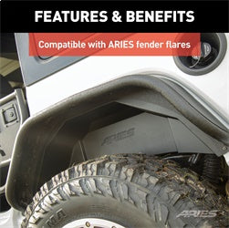 ARIES 2500550 - Jeep Wrangler JL Aluminum Rear Inner Fender Liners