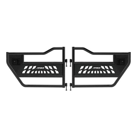 ARIES 25009 - Black Aluminum Rear Jeep Wrangler JK Tube Half Doors