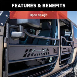 ARIES 25009 - Black Aluminum Rear Jeep Wrangler JK Tube Half Doors