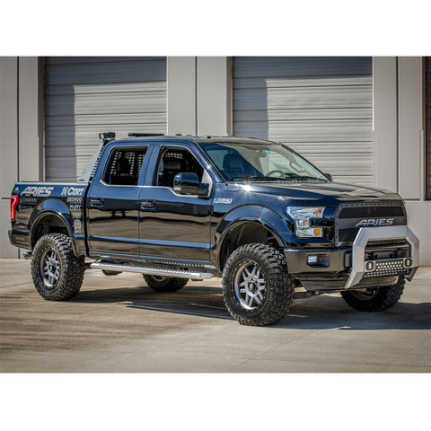 ARIES 2555048 - AdvantEDGE 5-1/2 x 91 Chrome Aluminum Side Bars, Select Ford F150, F250, F350