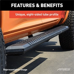 ARIES 2556001 - AdvantEDGE 5-1/2 x 53 Black Aluminum Side Bars, Select Silverado, Sierra