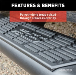 ARIES 2558005 - AscentStep 5-1/2 x 75 Black Steel Running Boards, Select Dodge, Ram 1500