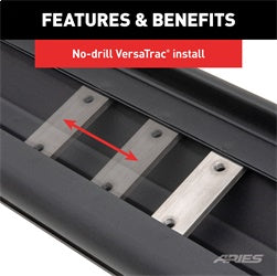 ARIES 2558005 - AscentStep 5-1/2 x 75 Black Steel Running Boards, Select Dodge, Ram 1500