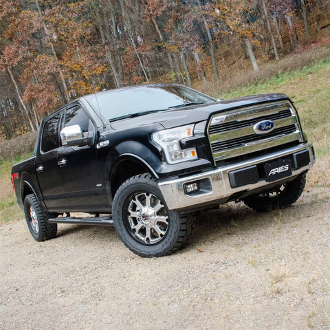 ARIES 2558048 - AscentStep 5-1/2 x 91 Black Steel Running Boards, Select Ford F-Series Crew