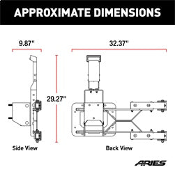 ARIES 2563000 - Jeep Wrangler JK Heavy-Duty Spare Tire Carrier