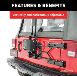 ARIES 2563000 - Jeep Wrangler JK Heavy-Duty Spare Tire Carrier