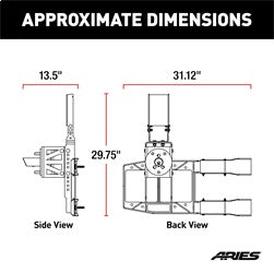 ARIES 2563001 - Jeep Wrangler JL Heavy-Duty Spare Tire Carrier