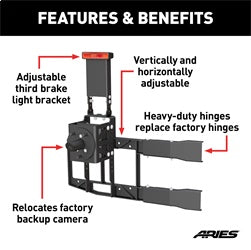 ARIES 2563001 - Jeep Wrangler JL Heavy-Duty Spare Tire Carrier