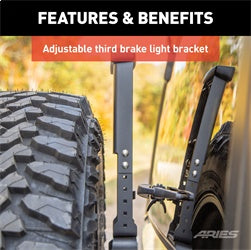 ARIES 2563001 - Jeep Wrangler JL Heavy-Duty Spare Tire Carrier