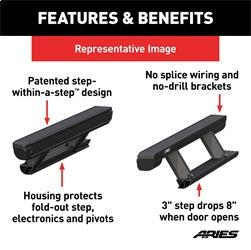 ARIES 3036570 - ActionTrac 69.6 Powered Running Boards, Select Jeep Wrangler JK