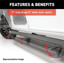 ARIES 3036570 - ActionTrac 69.6 Powered Running Boards, Select Jeep Wrangler JK