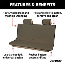 ARIES 3146-18 - Seat Defender 58 x 55 Removable Waterproof Brown Bench Cover