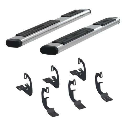 ARIES 4444002 - 6 x 75 Polish Stainless Oval Side Bars, Select Silverado, Tahoe, Sierra, Yukon