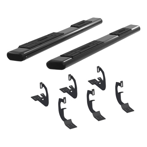 ARIES 4445003 - 6 x 91 Black Aluminum Oval Side Bars, Select Chevrolet, GMC