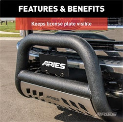 ARIES 45-0000 - 4 Inch Bull Bar License Plate Bracket