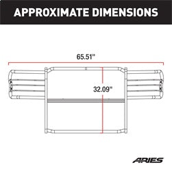 ARIES 5051 - 1-1/2-Inch Black Steel Grille Guard, No-Drill, Select Dodge Nitro