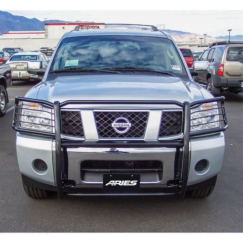 ARIES 9046 - Black Steel Grille Guard, Select Nissan Armada, Titan