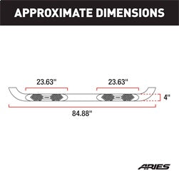 ARIES AL232009 - Big Step 4 Black Aluminum Round Side Bars, Select Toyota Tacoma