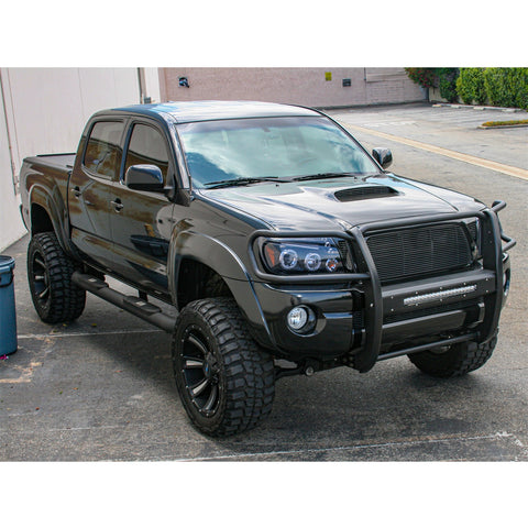 ARIES AL232009 - Big Step 4 Black Aluminum Round Side Bars, Select Toyota Tacoma