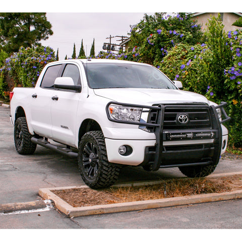 ARIES AL232012 - Big Step 4 Black Aluminum Round Side Bars, Select Toyota Tundra