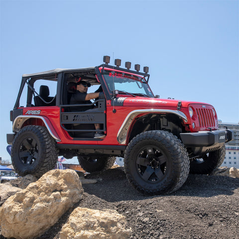 ARIES AR15009 - Black Aluminum Front Jeep Wrangler JK Tube Half Doors