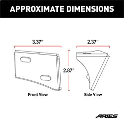 ARIES AR15800 - Jeep Wrangler JK Windshield Light Brackets, LEDs Sold Separately