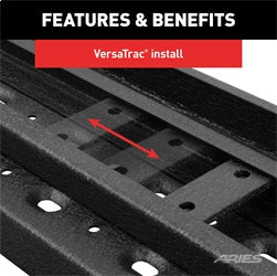 ARIES C3696 - RidgeStep 6-1/2 x 96", 36 Black Steel Running Boards (No Brackets)