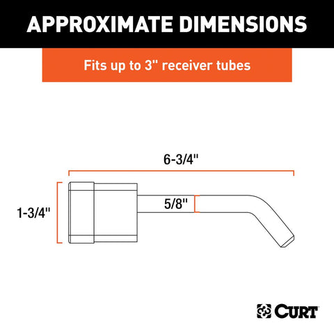 CURT 23021 5/8 Hitch Lock (2", 2-1/2 or 3 Receiver, Deadbolt, Chrome)