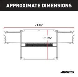 ARIES P2054 - Pro Series Black Steel Grille Guard, No-Drill, Select Toyota Tacoma