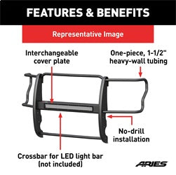 ARIES P3069 - Pro Series Black Steel Grille Guard, Select Ford Ranger