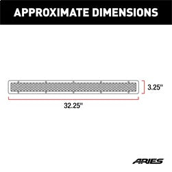 ARIES PC30MB - Pro Series 30-Inch Black Steel Grille Guard Light Bar Cover Plate