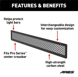 ARIES PC30MB - Pro Series 30-Inch Black Steel Grille Guard Light Bar Cover Plate