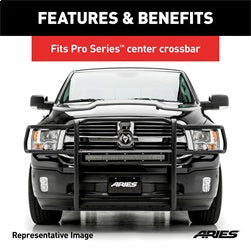 ARIES PC30MB - Pro Series 30-Inch Black Steel Grille Guard Light Bar Cover Plate