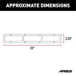 ARIES PJ20OB - Pro Series 20-Inch Black Steel Grille Guard Light Bar Cover Plate