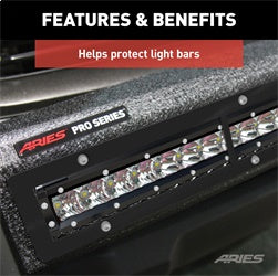 ARIES PJ20OB - Pro Series 20-Inch Black Steel Grille Guard Light Bar Cover Plate