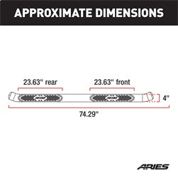 ARIES S221008-2 - 4 Polished Stainless Oval Side Bars, Select Jeep Grand Cherokee