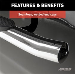 ARIES S221008-2 - 4 Polished Stainless Oval Side Bars, Select Jeep Grand Cherokee