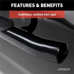 ARIES S222008 - 4-Inch Oval Black Steel Nerf Bars, Select Toyota Tacoma