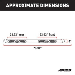 ARIES S223041 - 4-Inch Oval Black Steel Nerf Bars, Select Ford Explorer