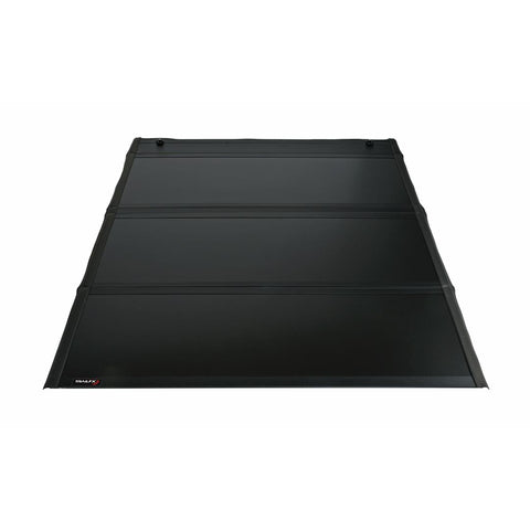 TrailFX TFX4703 - Hard Tri Fold Lockable Black Aluminum With Carpeted Under Panels