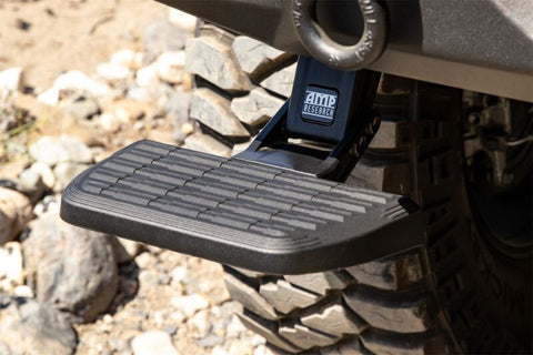 AMP Research 75321-01A - Bedstep Flp Dwn Bmpr Stp 118 Wrangler JL works w/some factory/aftermarket bmprs